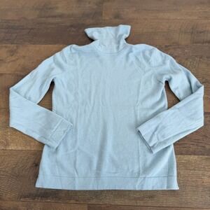 Jones New York Light Blue 100% Cashmere Turtleneck Sweater Womens Large L